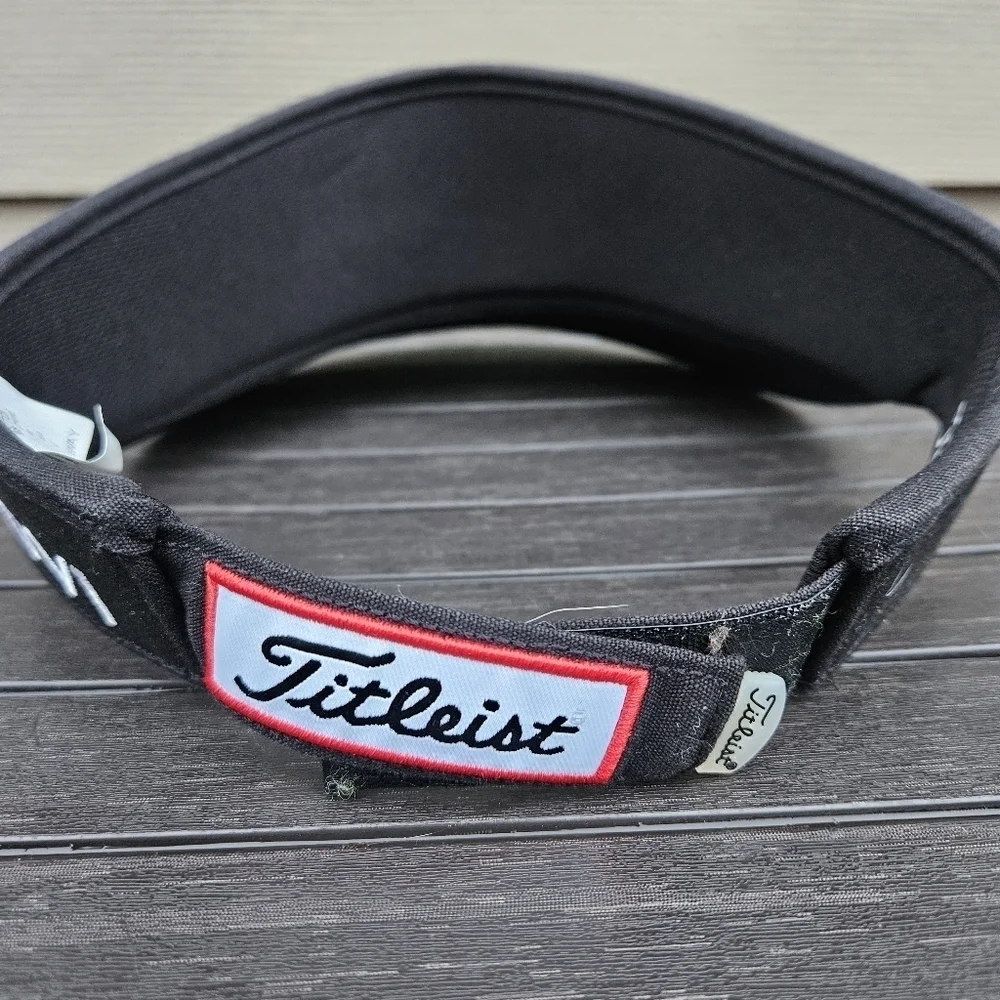 Titleist x Footjoy Players Classic Visor Black White Embroidered Velcro Back OS